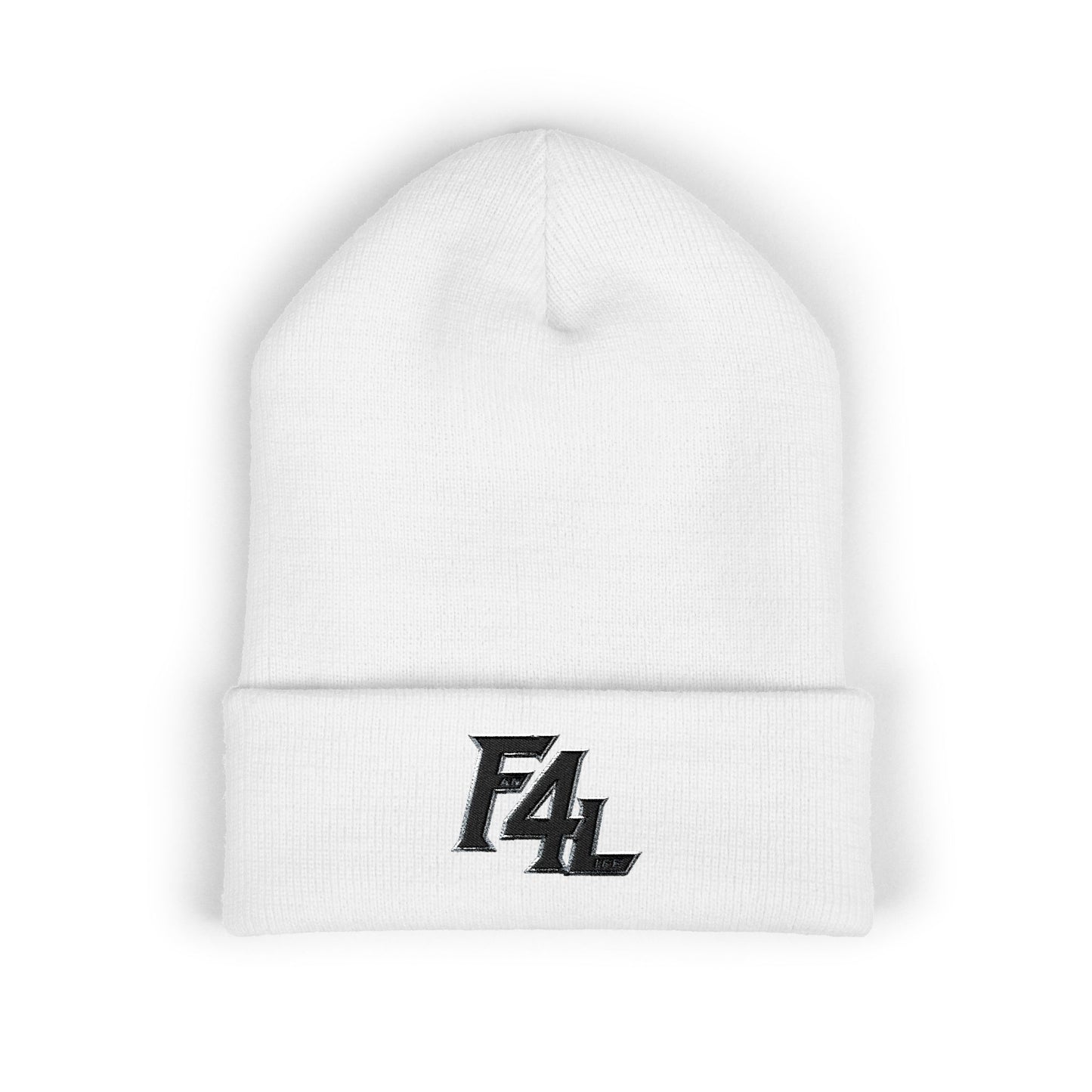 Fan For Life (F4L Logo Offset) San Antonio Beanie - White