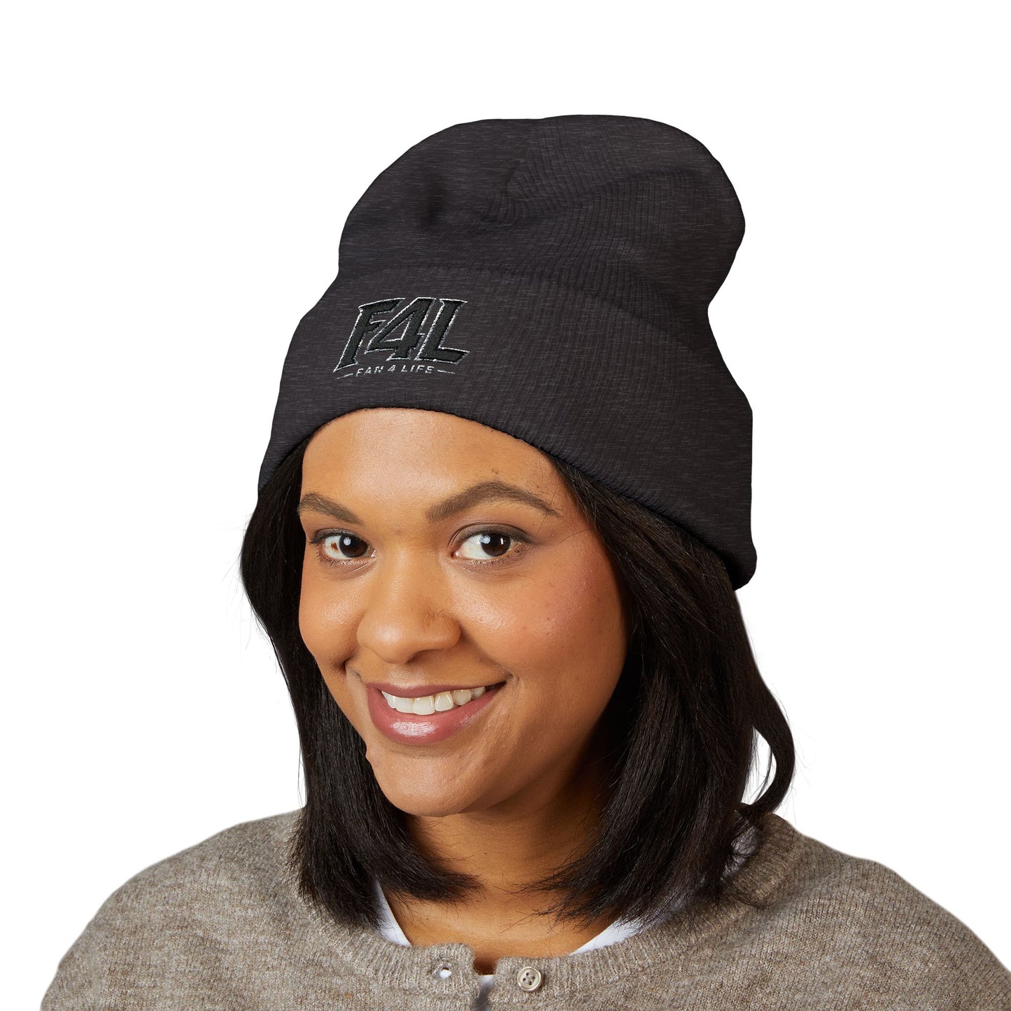 Fan For Life (F4L) Classic Beanie - Black Silver Edition